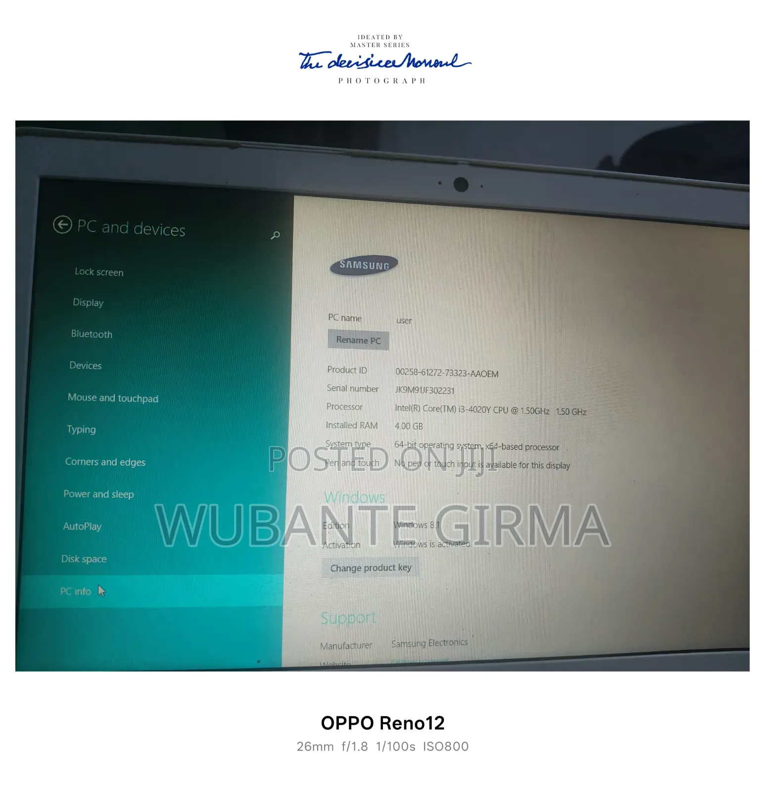 Laptop Samsung 4GB Intel Core i3 SSD 128GB