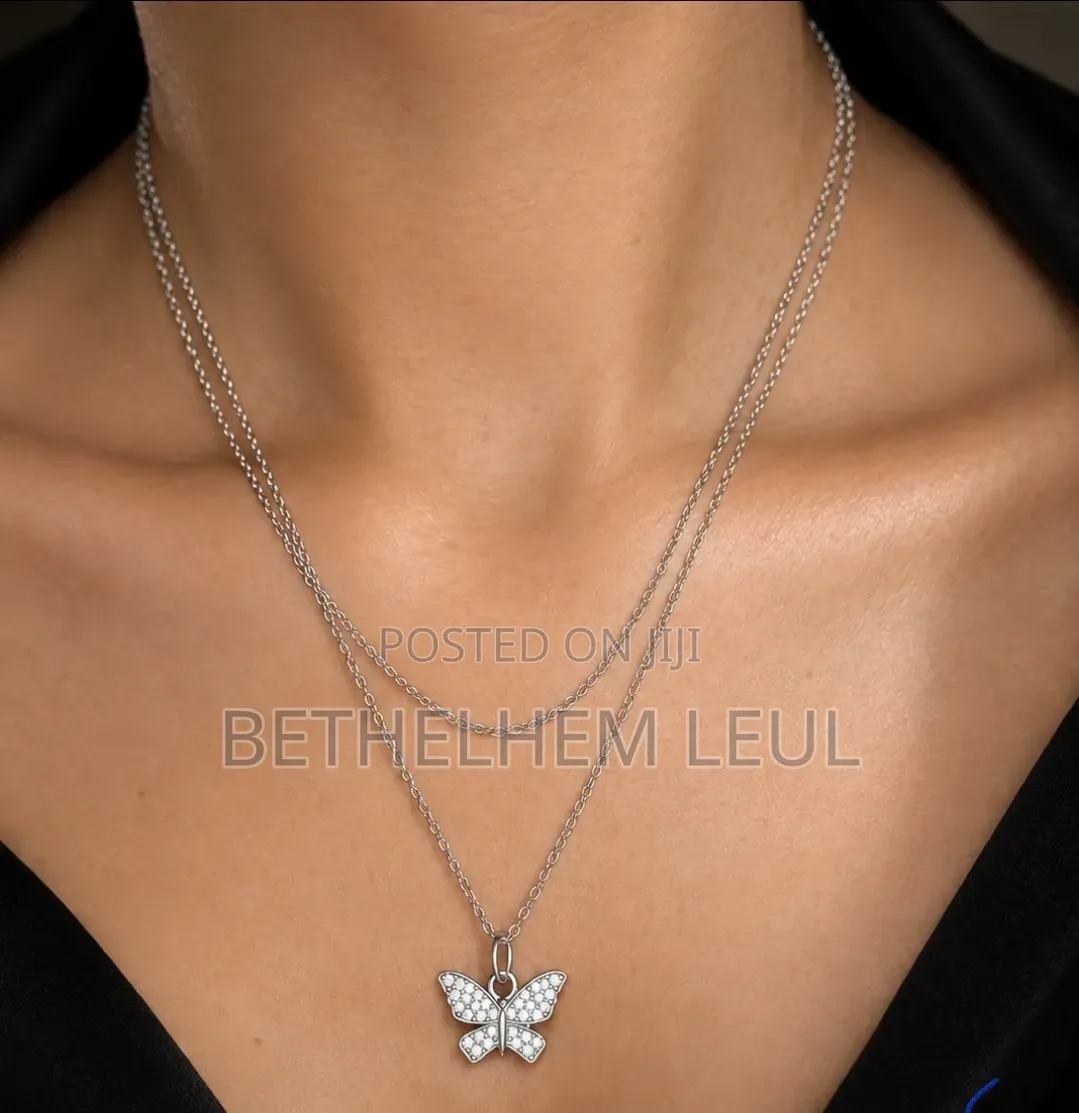 Silver Plated Butterfly  Necklace