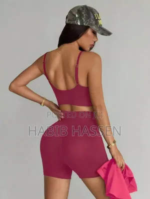 3pcs Sports Athletic Set, Seamless Bra, Gym Shorts