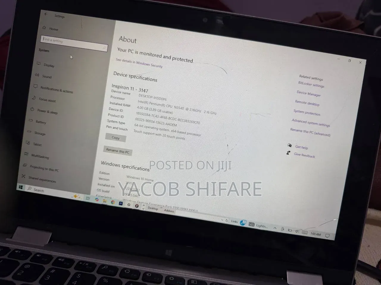 Laptop Dell Inspiron 11 3147 4GB Intel Core 2 Duo HDD 500GB