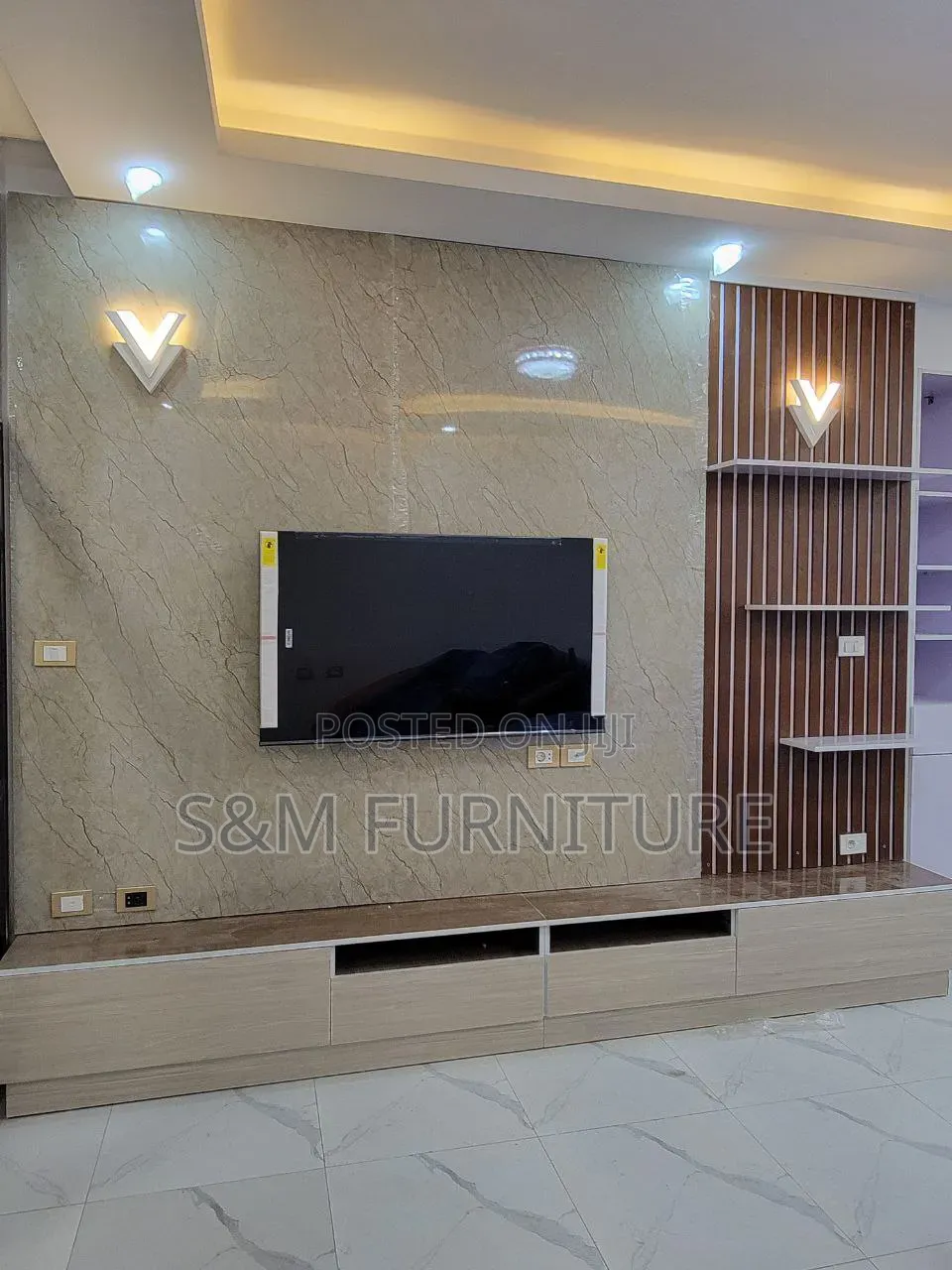 Composed TV Stand Priced Per Square Meter. ቲቪ ስታንድ በካሬ