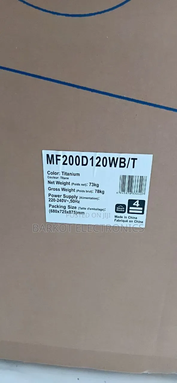 Midea Washer Dryer Front Loadnig :Mf200D120wb/T Adis 2026 Model New