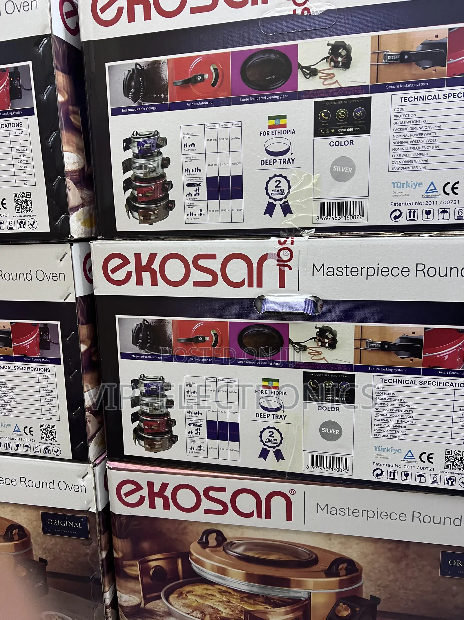 Ekosan Round Oven – Large Family Size Electric Oven, Silver New 2026