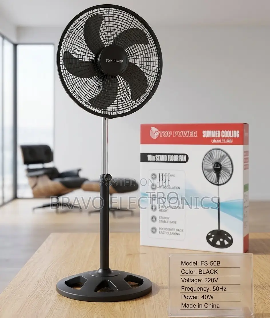 TOP POWER 18" STAND FAN - Smart Air Cooler for Your Home and Office