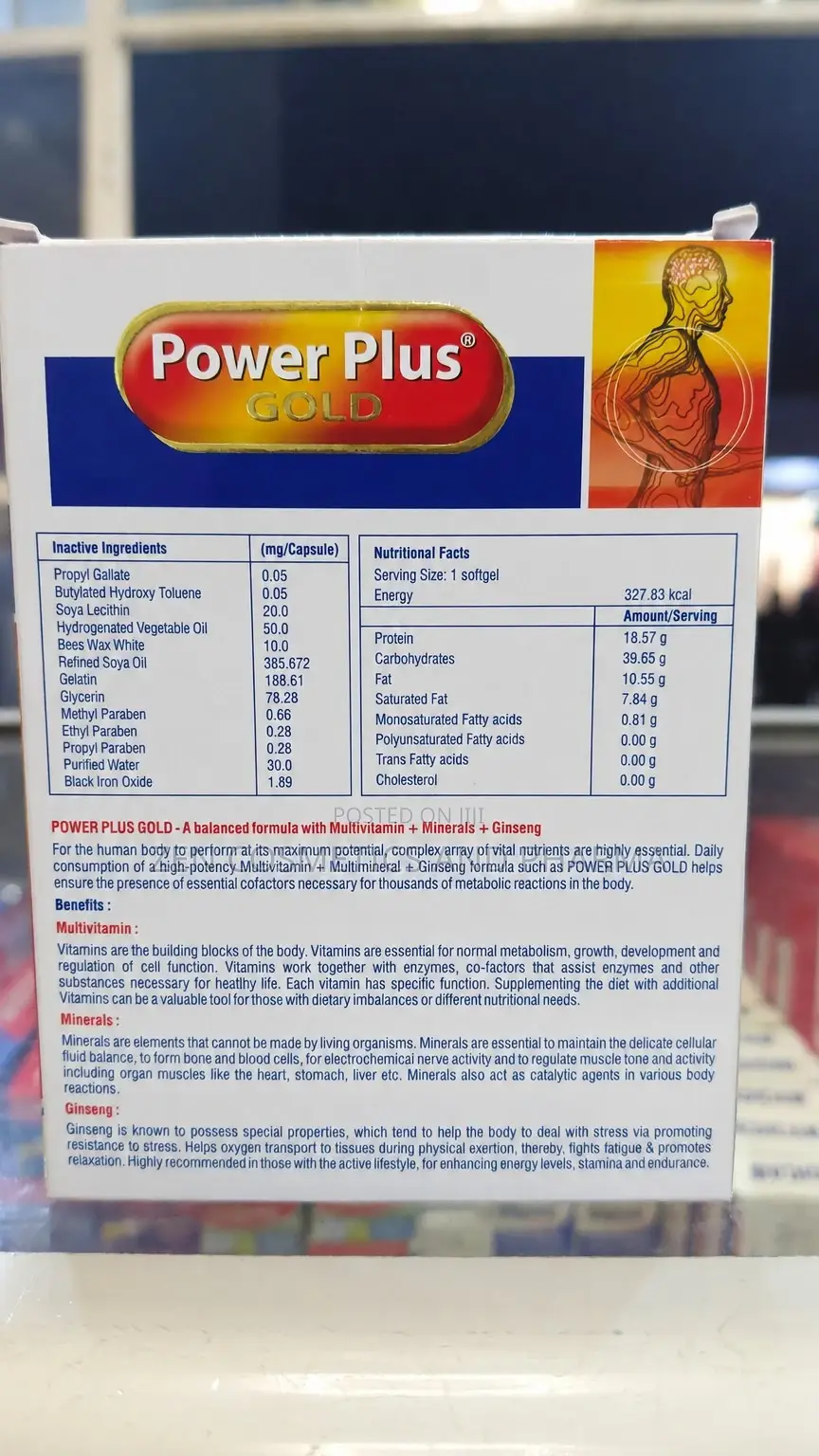 Power Plus Gold Vitamins + Minerals + Ginseng for Weight Gain