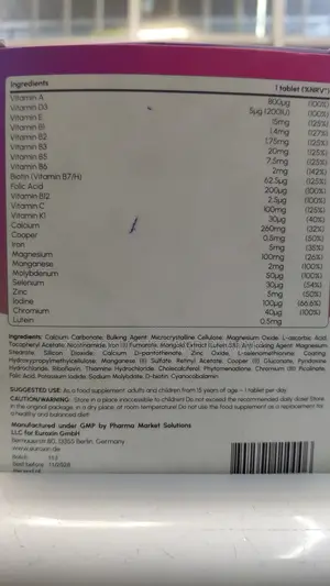 Euroxin Multivitamins and Minerals From Germany