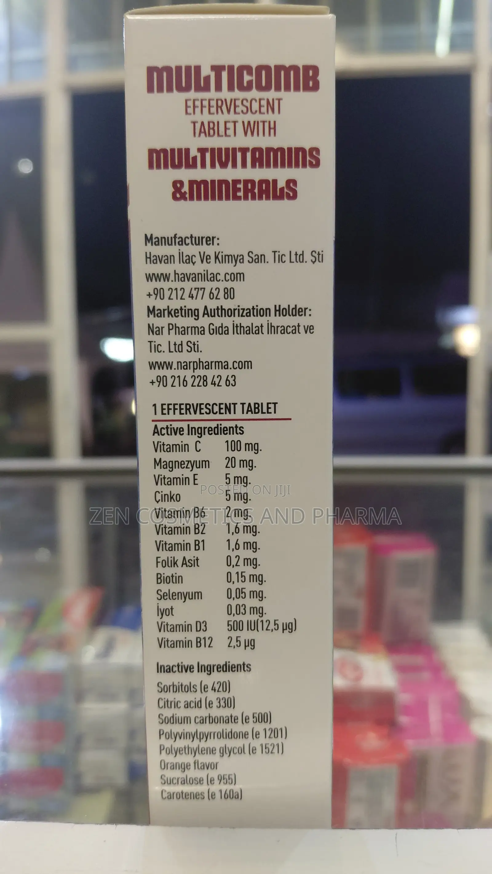 NAR Pharma Multivitamins and Minerals Effervescent Tablets From Turkey