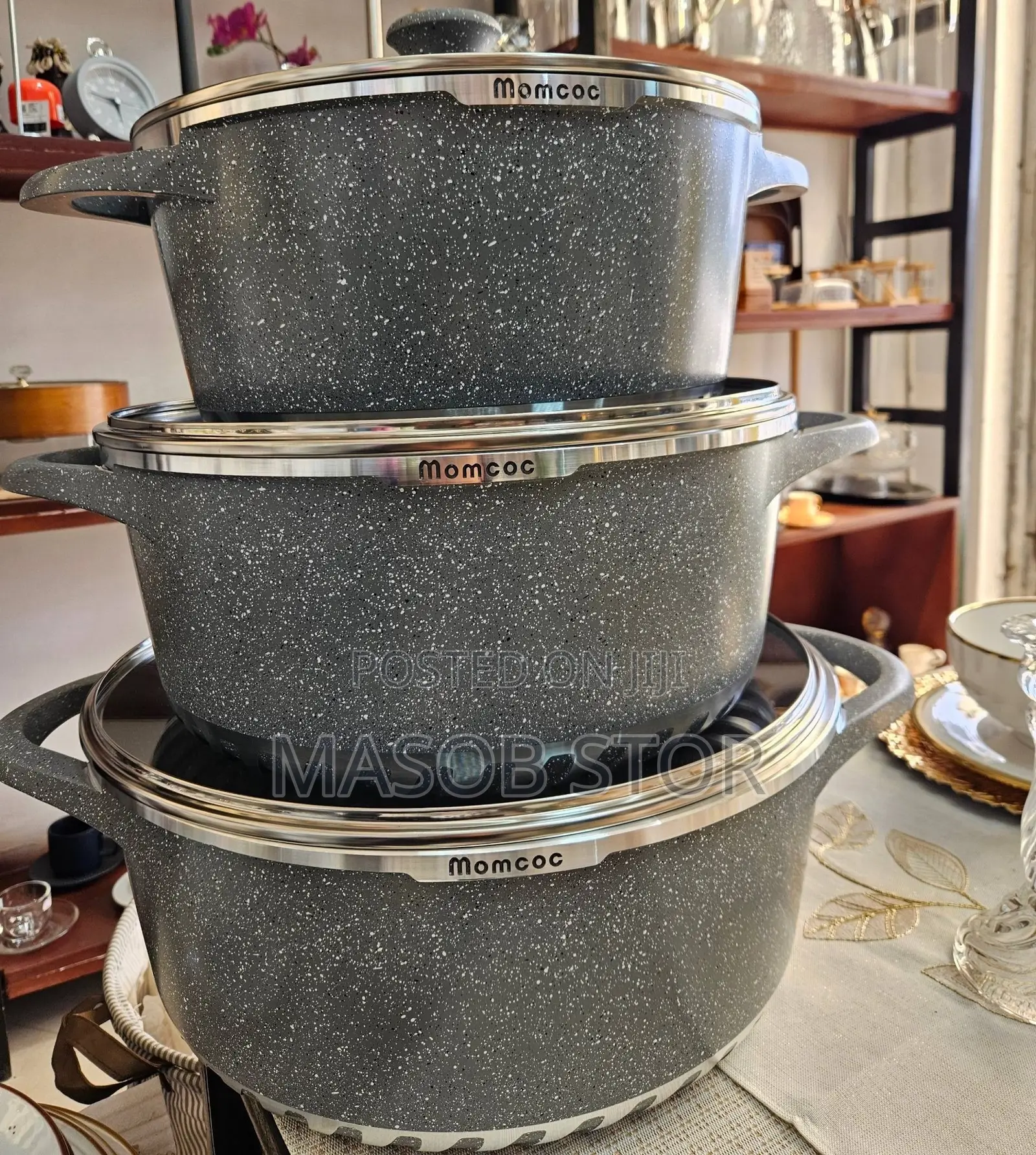 Momcoc Kitchenware Set 4 ዶሮ, 3ዶሮ እና 2ዶሮ የሚሰሩ የማይዙ ድስቶች