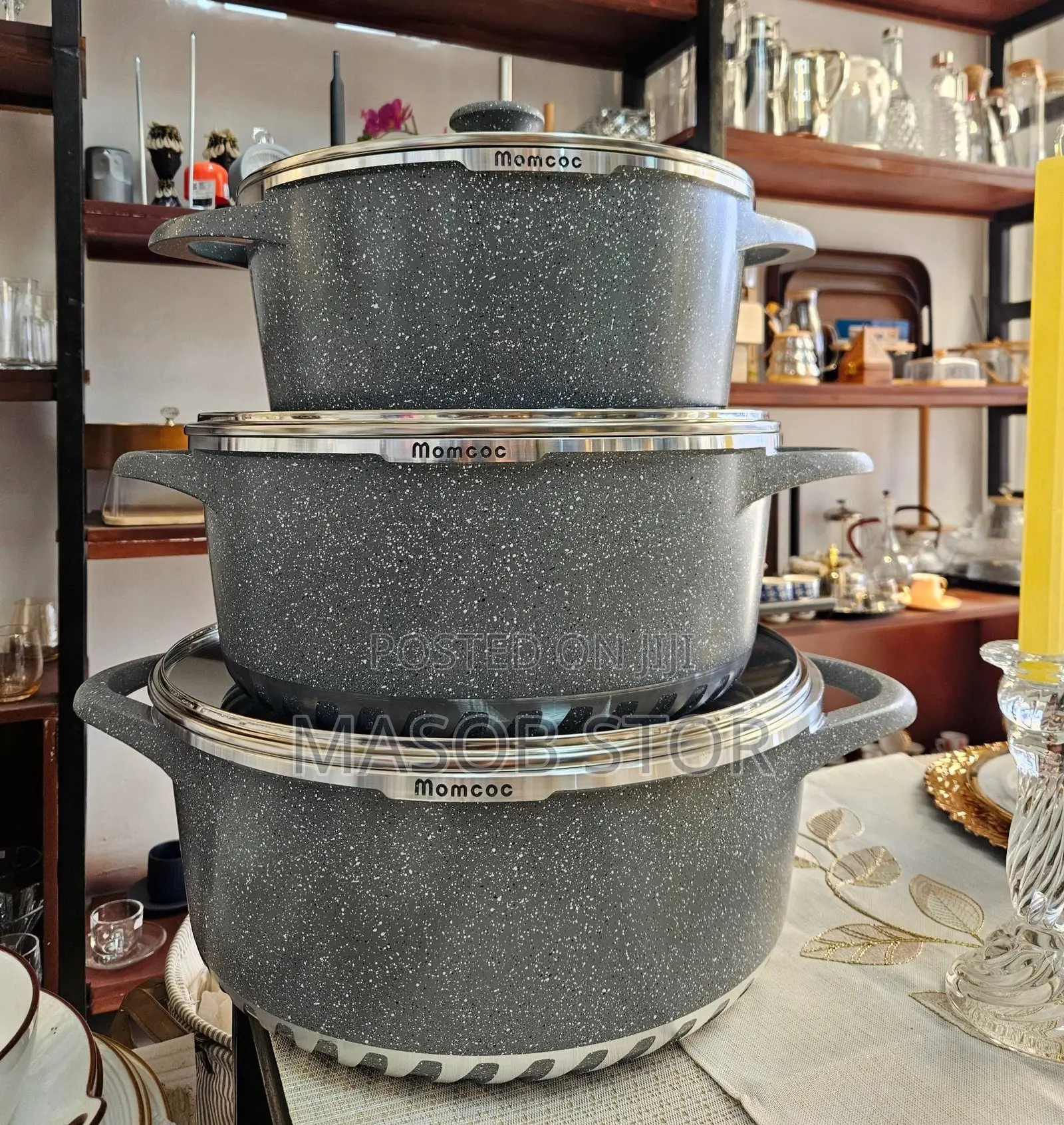 Momcoc Kitchenware Set 4 ዶሮ, 3ዶሮ እና 2ዶሮ የሚሰሩ የማይዙ ድስቶች
