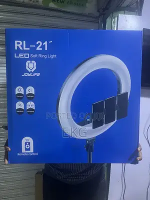 RL-21 Big LED Soft Ring Light With Remote 3 Phone Holders ትልቅ ሪንግላይት