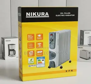 Nikura 9-Fin Oil-Filled Room Heater With Fan | 2000w + 400w
