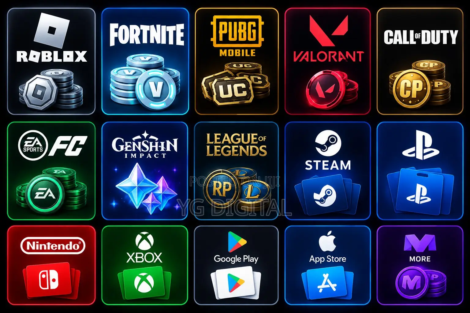 Game TOP UPS Robux,Fortnite,PUBG,FC Points,Valorant,Mobile Legends,