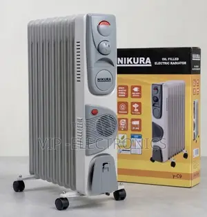 Nikura Room Heater 9-Fin Oil Filed Electric Radiator Heater With Turbo