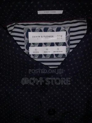 Denim Flower Sleeve Shirt