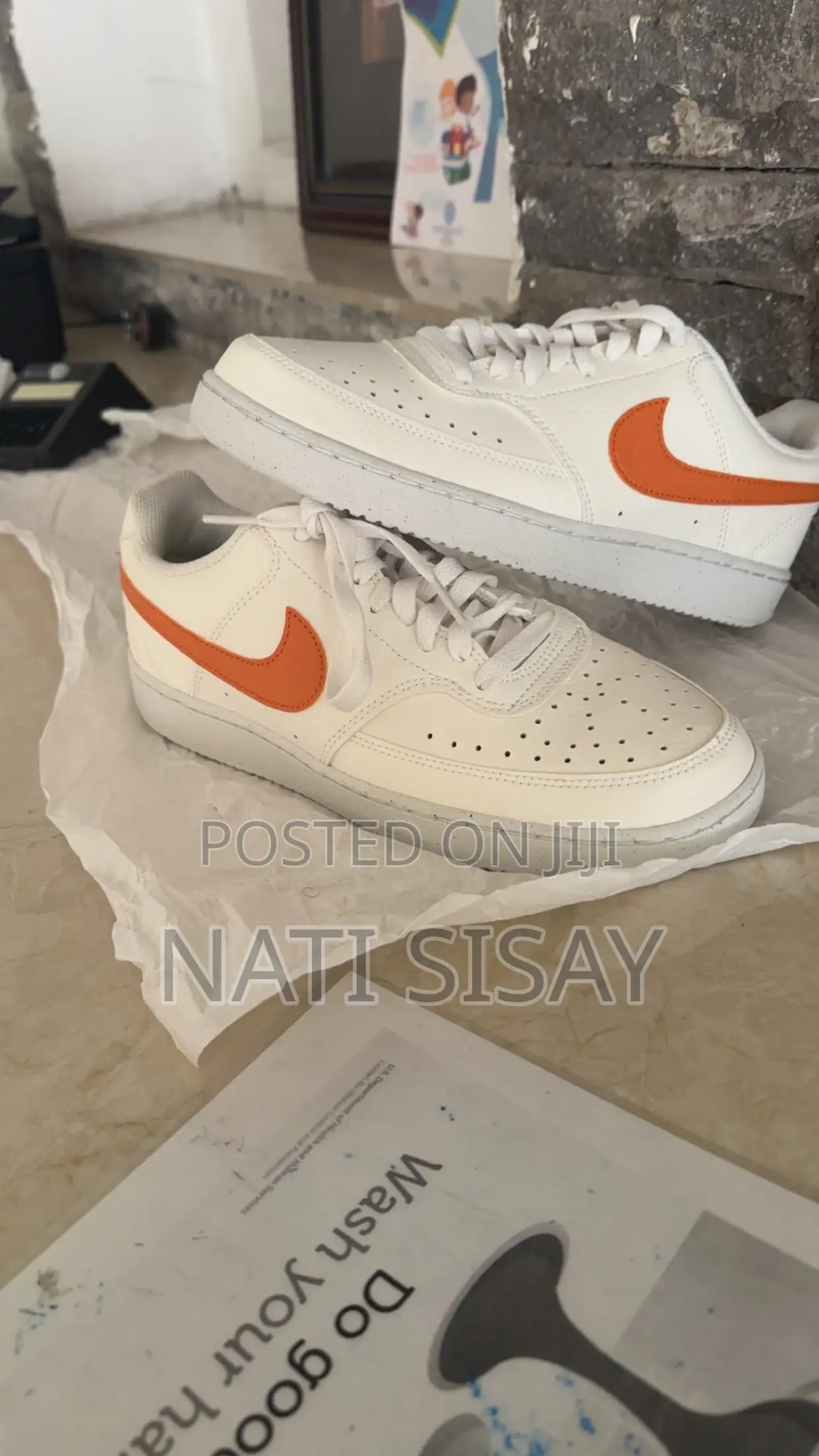 Nike Court Vision Low Next Nature - Sail/Safety Orange