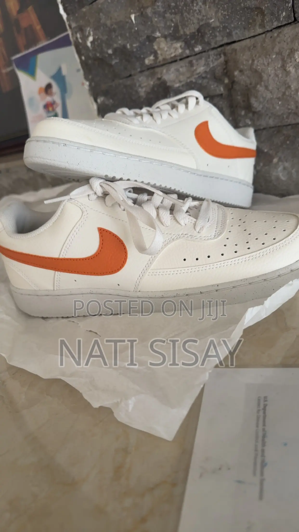 Nike Court Vision Low Next Nature - Sail/Safety Orange