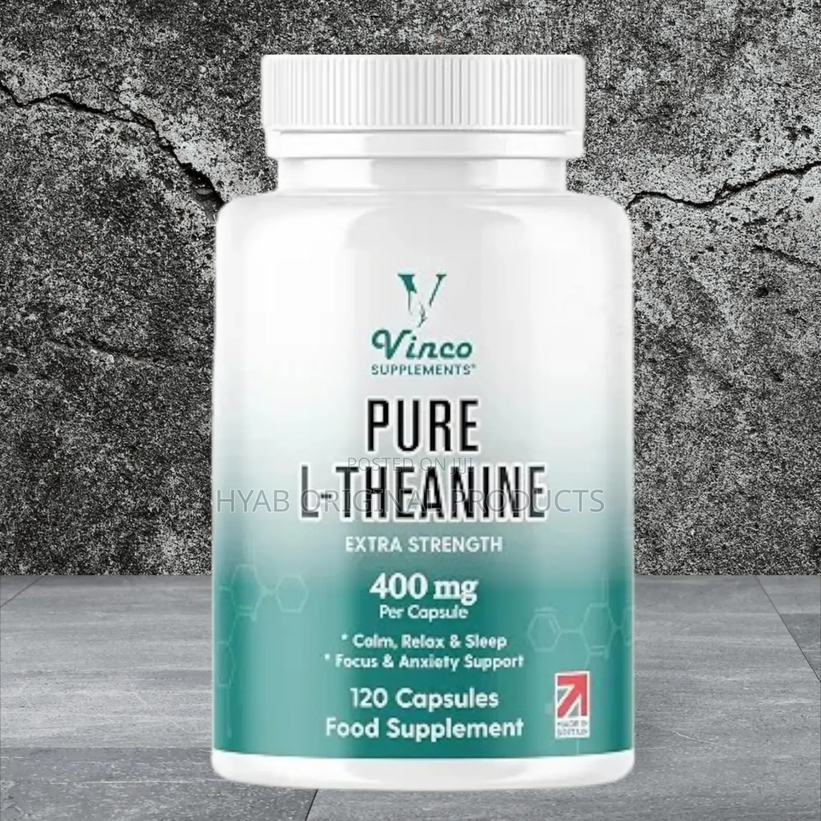 Vinco L-Theanine Supplement - 400mg X 120 High Strength L Theanine