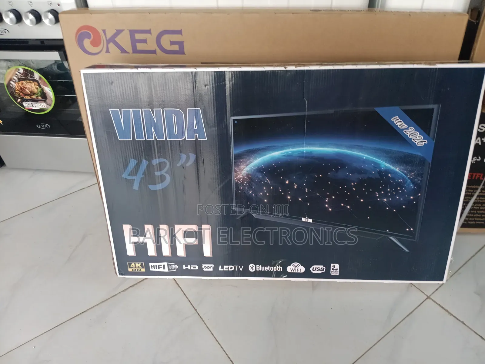 Vinda Smart Led TV 43 Inch Andraid Doubel 2026 Hi Fi Speaker New