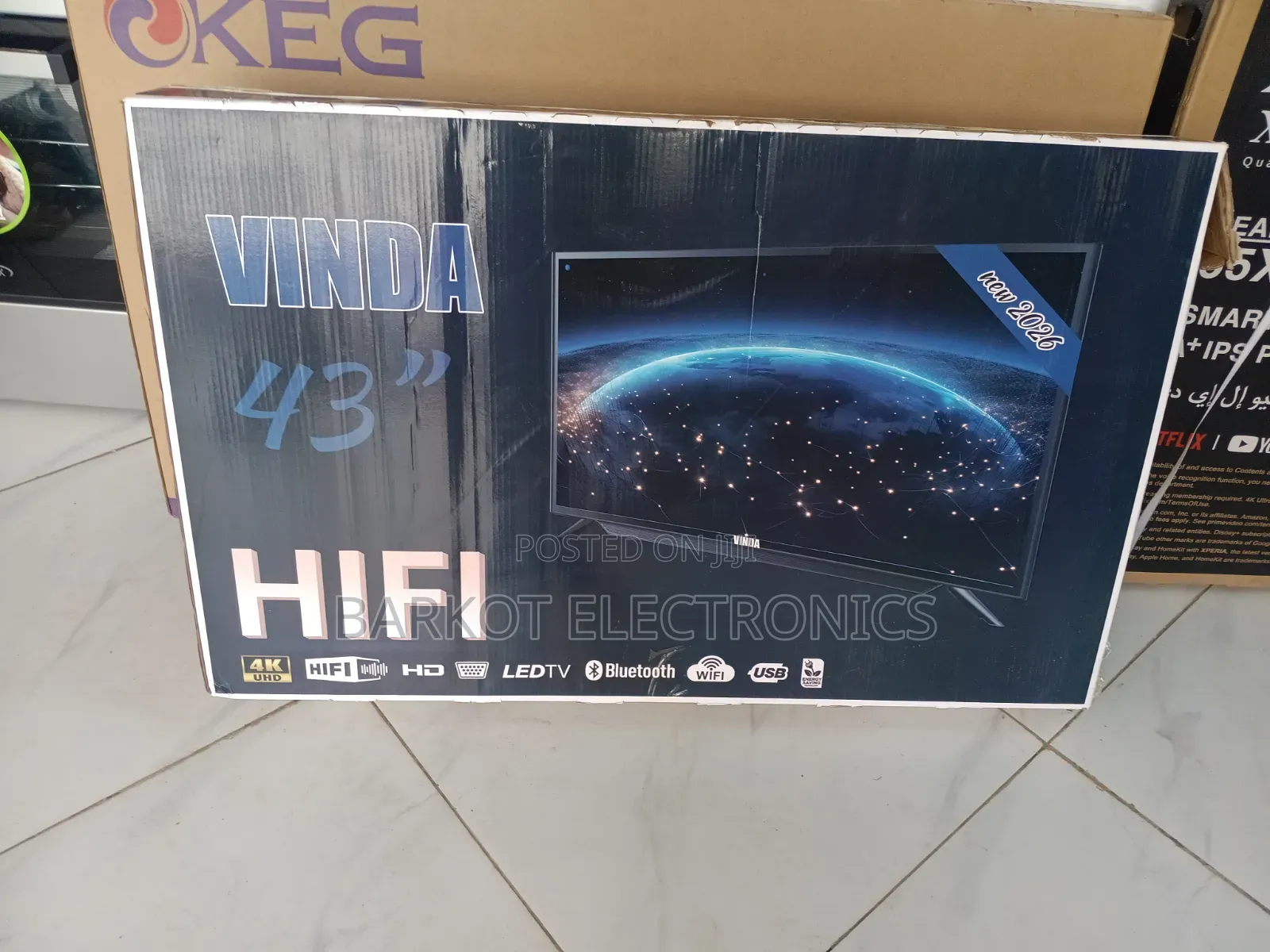 Vinda Smart Led TV 43 Inch Andraid Doubel 2026 Hi Fi Speaker New
