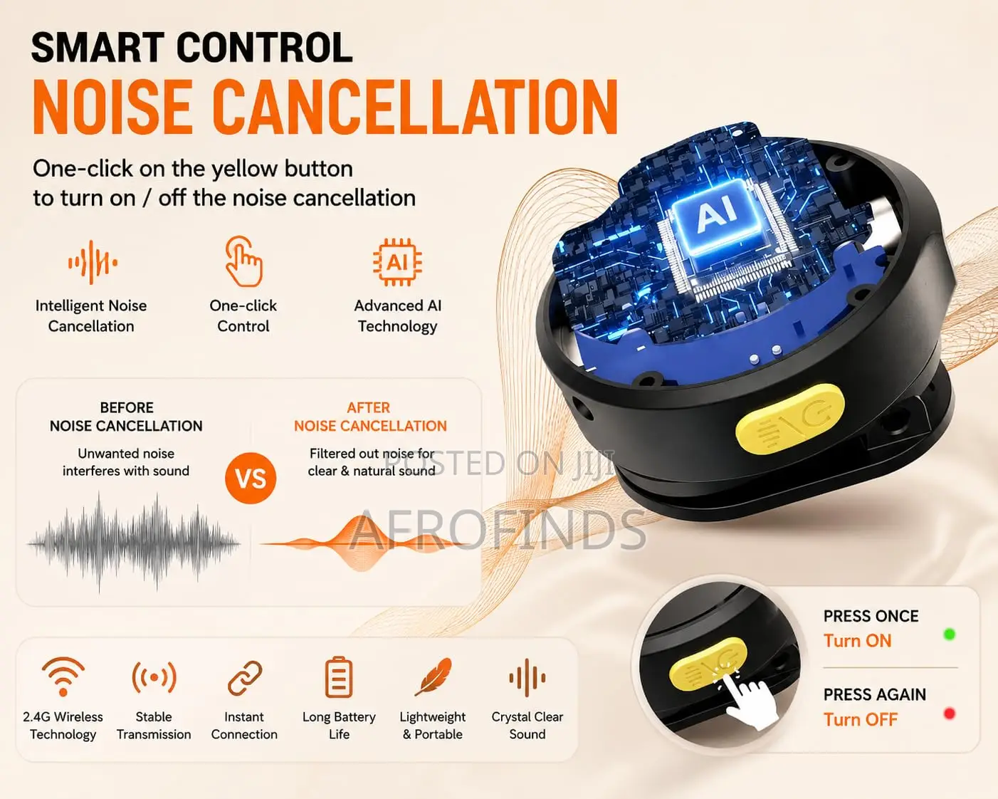 Q8 2.4GHz Wireless Mic: Noise-Canceling Plug-and-Play!