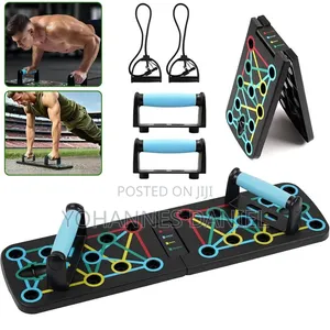 Ergonomic Pushup Board With Resistance Band