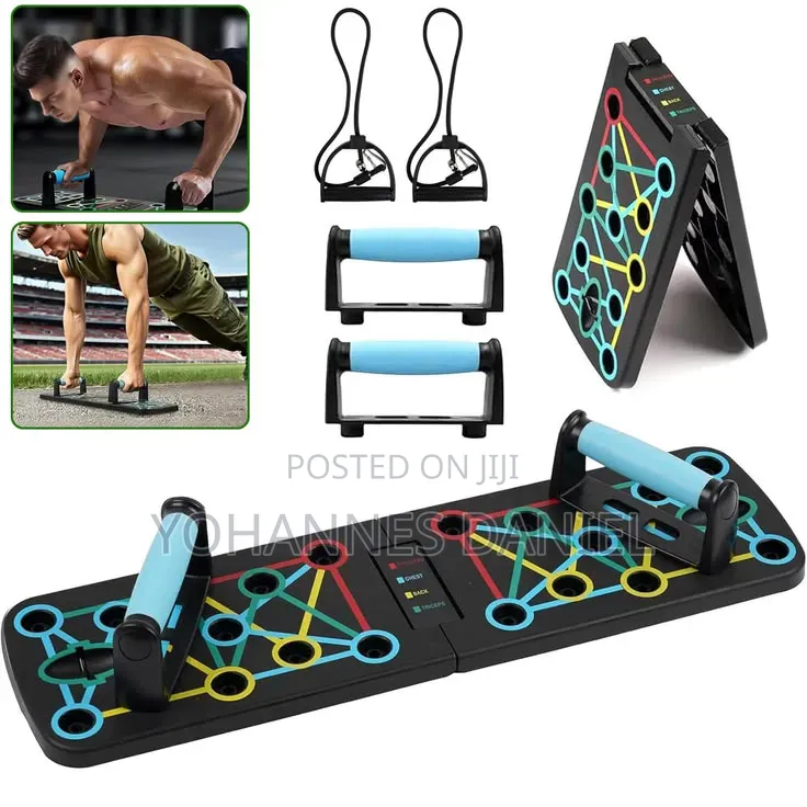 Ergonomic Pushup Board With Resistance Band