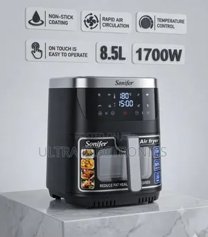 Sonifer Air Fryer – 8.5l | 1700w ጣፋጭና ክሪስፒ ምግቦችን በትንሽ ዘይት ለማዘጋጀት