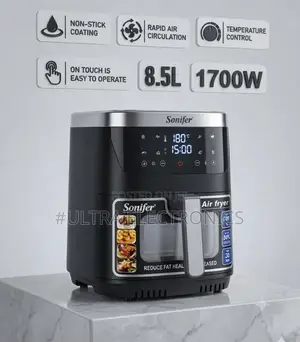 Sonifer Air Fryer – 8.5l | 1700w ጣፋጭና ክሪስፒ ምግቦችን በትንሽ ዘይት ለማዘጋጀት