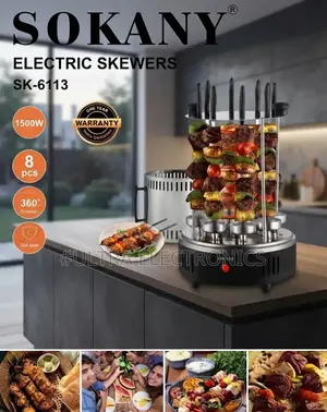 SOKANY SK-6113 Electric Skewers 1500W – 8pcs 360° Rotation