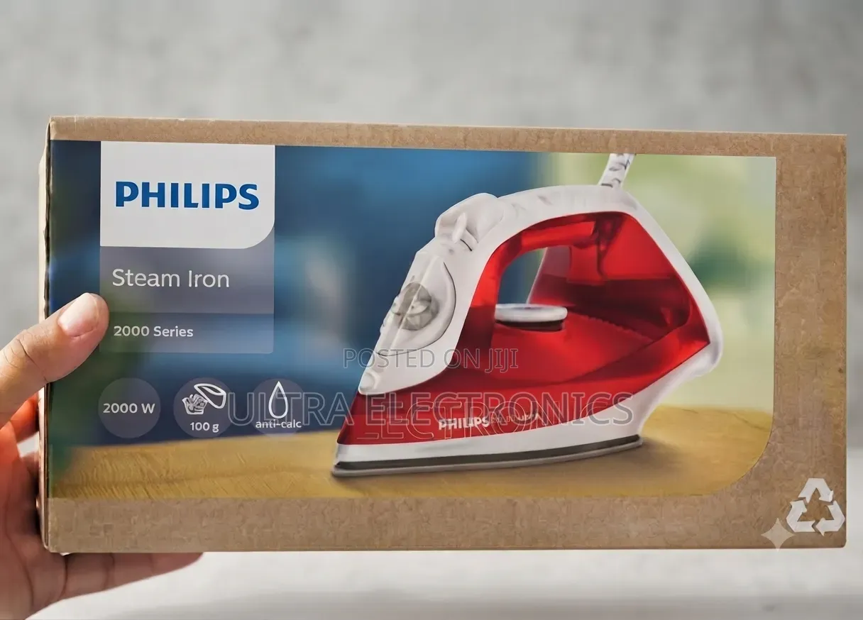 PHILIPS 2000 Series Steam Iron 2000W – Anti-Calc | 100g Steam