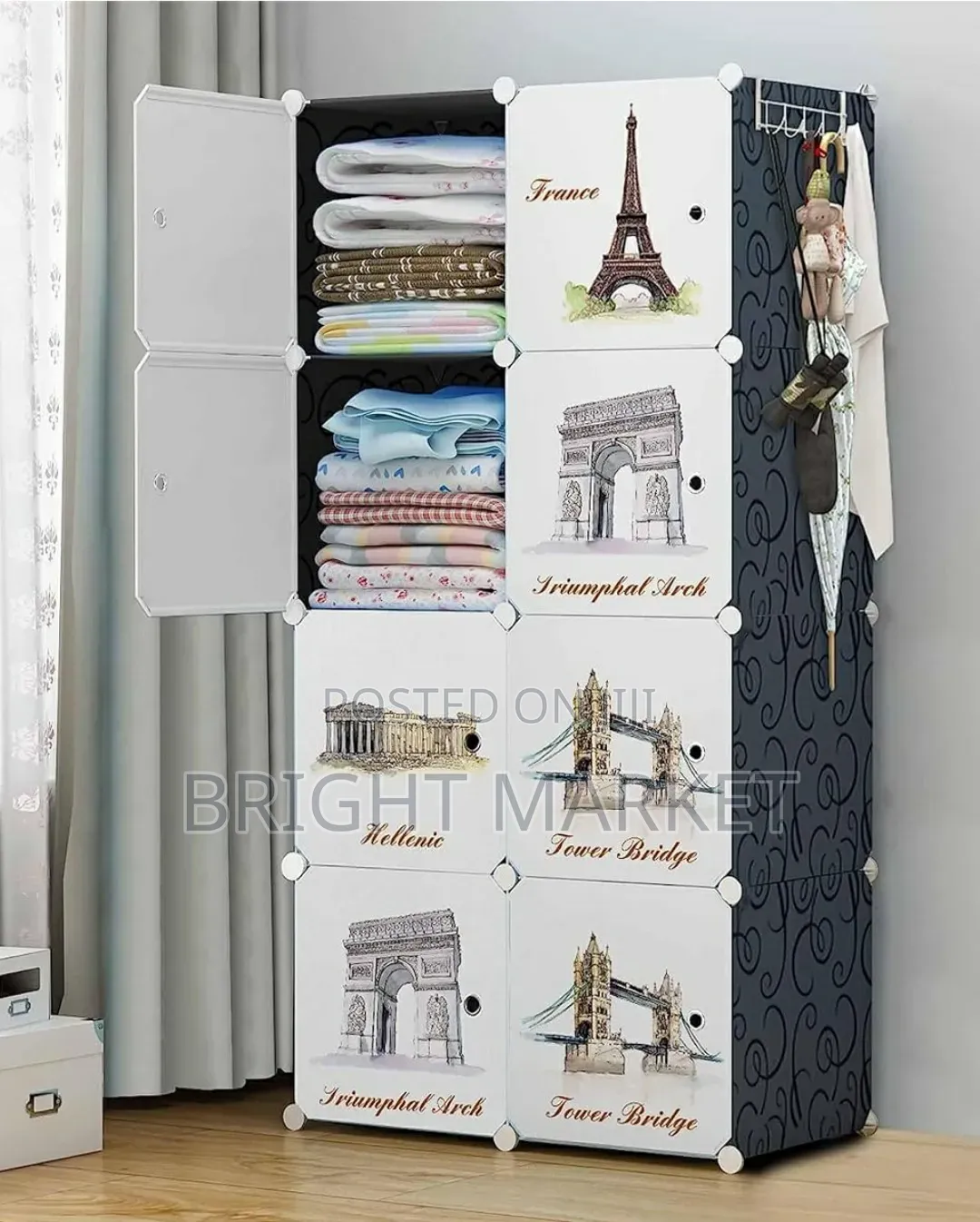 የልጆች የፕላስቲክ ቁም ሳጥን Baby Plastic Clothe Wardrobe