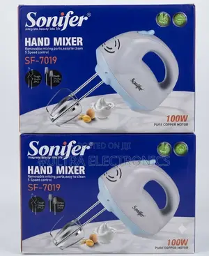 SONIFER SF-7019 Hand Mixer – 100W | 5 Speeds | Pure Copper Motor