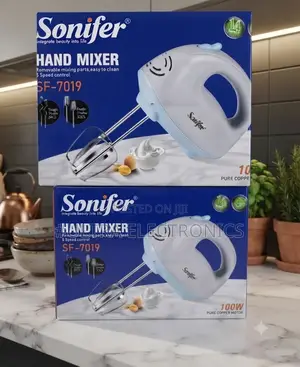 SONIFER SF-7019 Hand Mixer – 100W | 5 Speeds | Pure Copper Motor