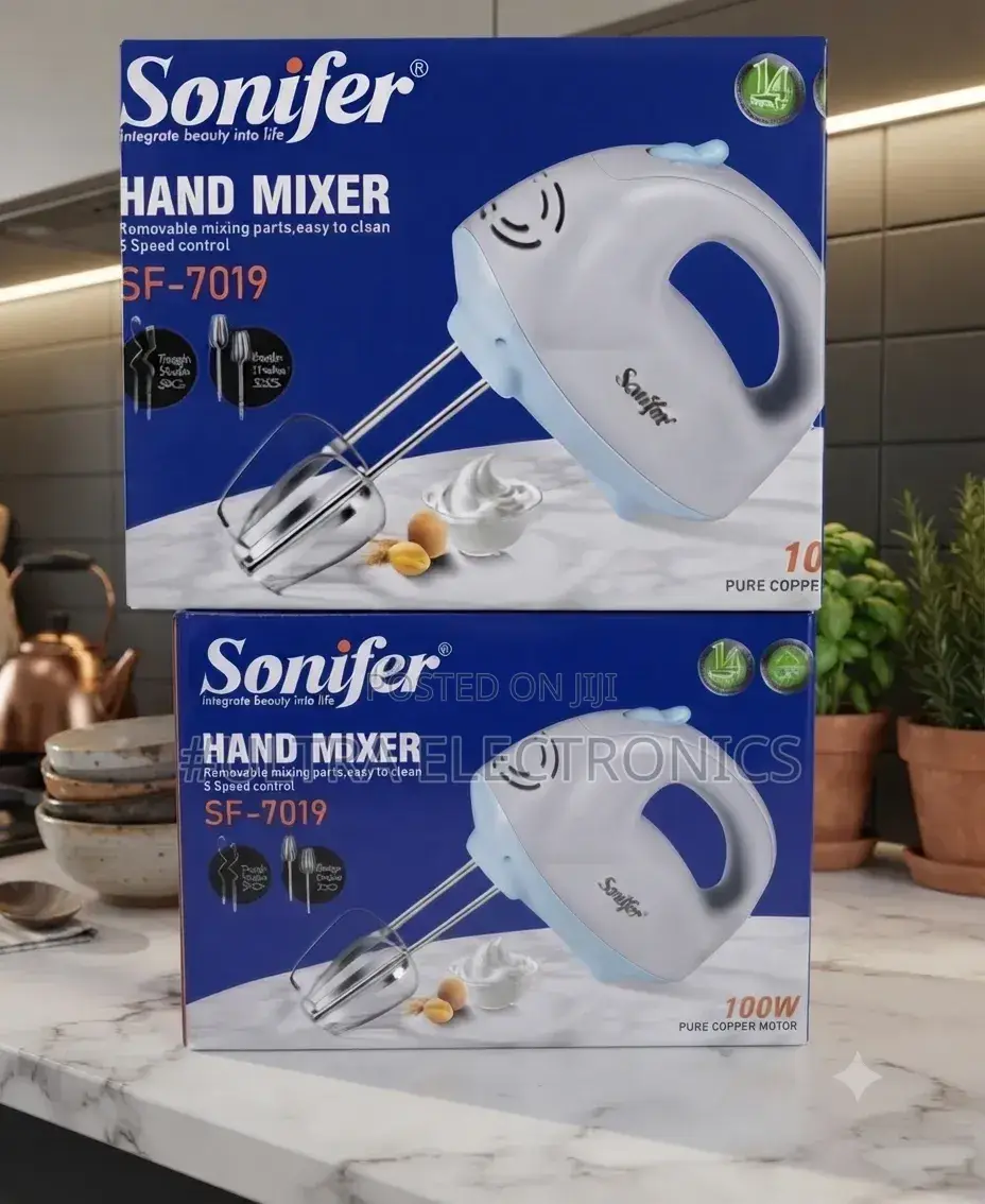 SONIFER SF-7019 Hand Mixer – 100W | 5 Speeds | Pure Copper Motor