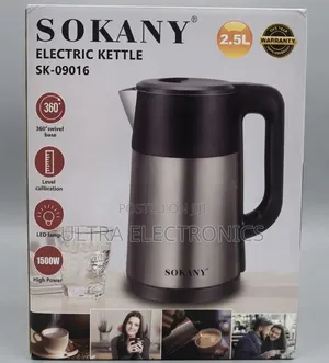 SOKANY SK-09016 Electric Kettle – 2.5L | 1500W ፈጣን ውሃ ማፍያ እና ትልቅ