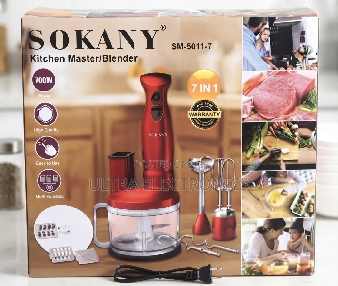 SOKANY SM-5011-7 Kitchen Master – 7-in-1 | 700W ብዙ የኩሽና ስራዎችን በአንድ