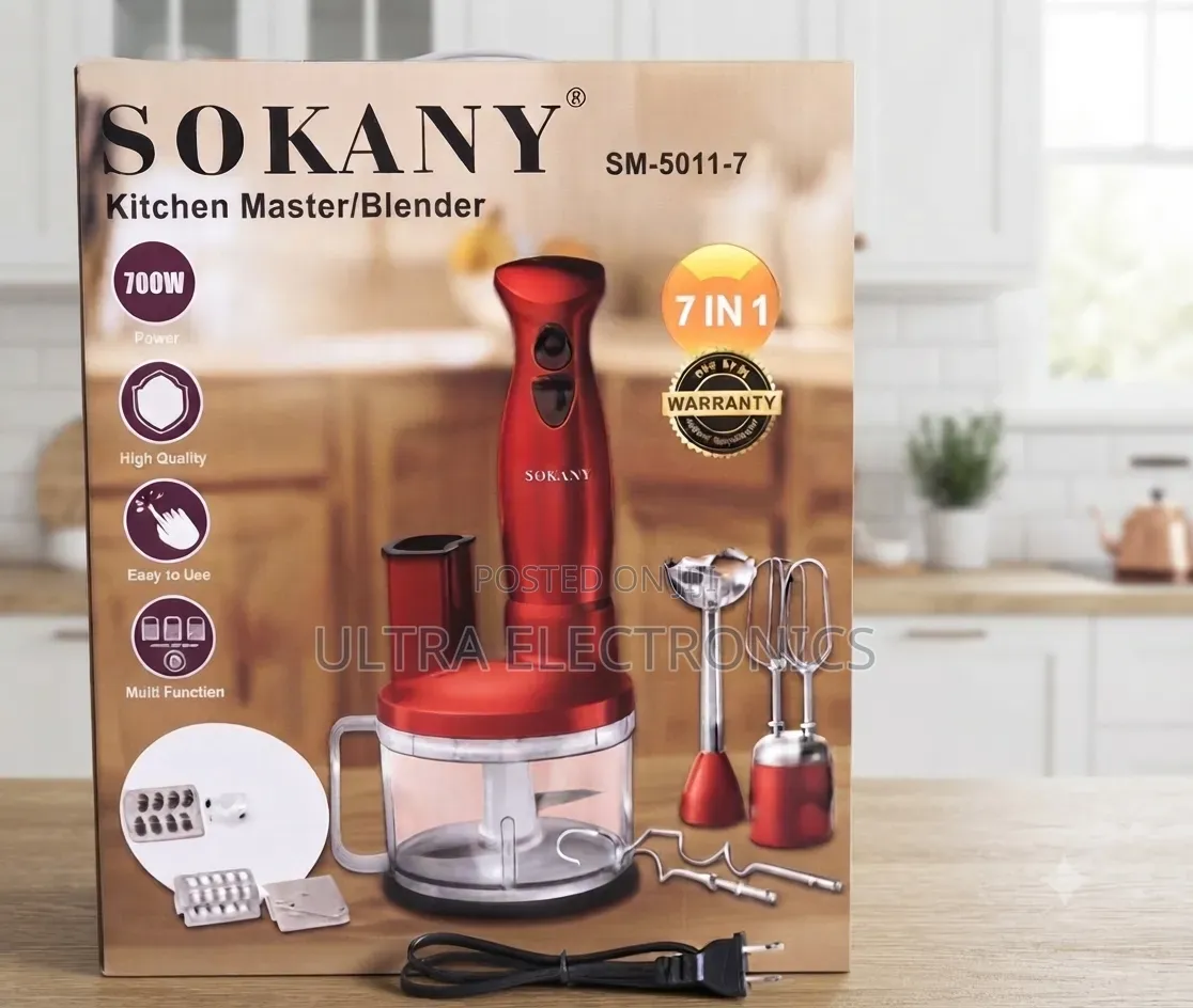 SOKANY SM-5011-7 Kitchen Master – 7-in-1 | 700W ብዙ የኩሽና ስራዎችን በአንድ