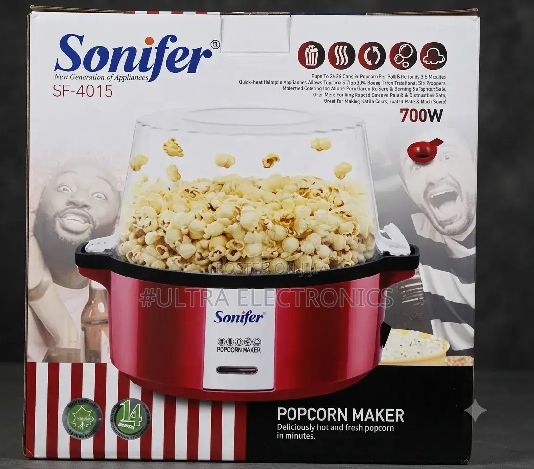 SONIFER SF-4015 Popcorn Maker – 700W ትኩስና ጣፋጭ Popcorn በደቂቃዎች!