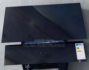 KUMTEL 60cm Black Glass Kitchen Extractor Hood – Touch Control