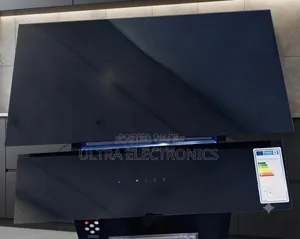 KUMTEL 60cm Black Glass Kitchen Extractor Hood – Touch Control
