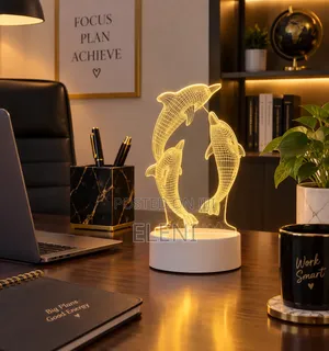 LED Dolphin Table Lamp (3D Acrylic Dolphin Night Light)