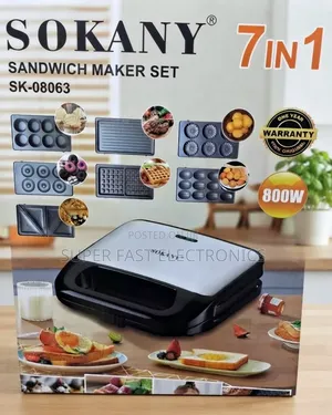 SOKANY Sandwich Maker 7-in-1 – 800W Multi-Function Electric Grill