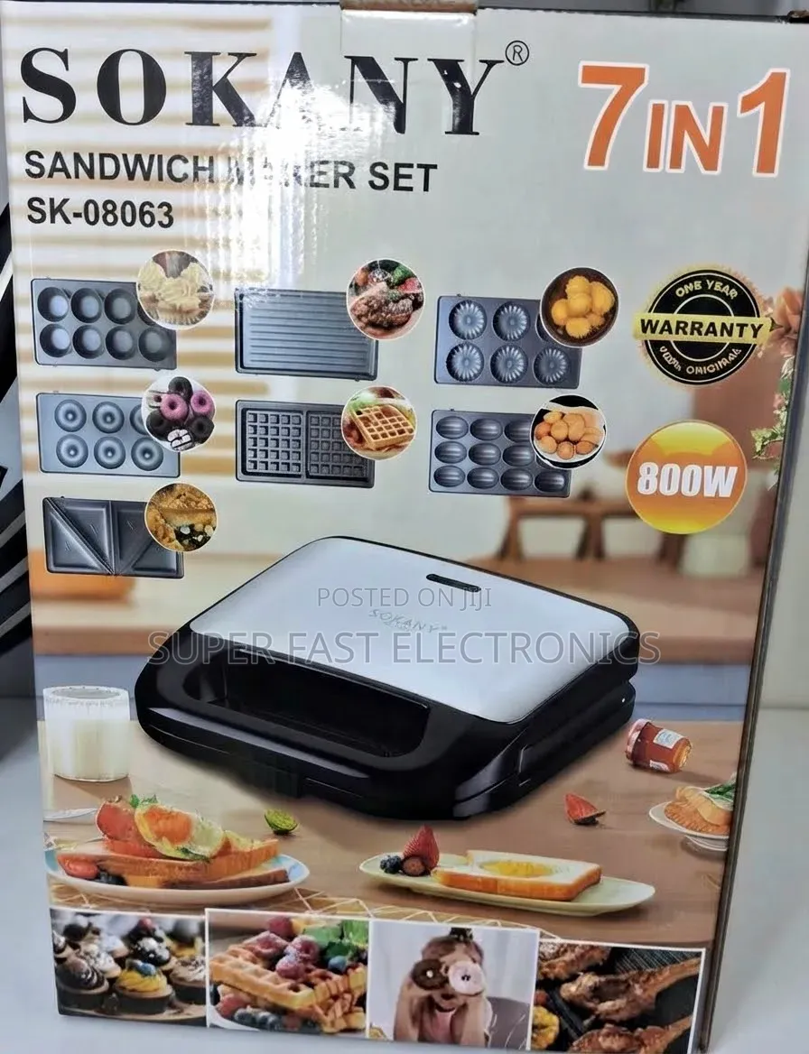 SOKANY Sandwich Maker 7-in-1 – 800W Multi-Function Electric Grill