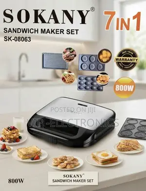 SOKANY Sandwich Maker Set 7-in-1 SK-08063 – 800W