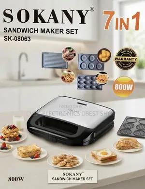 SOKANY Sandwich Maker Set 7-in-1 SK-08063 – 800W