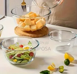 Tempered Glass Salad Bowl Set