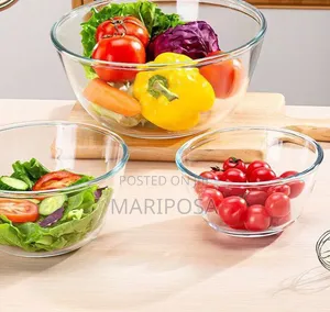 Tempered Glass Salad Bowl Set
