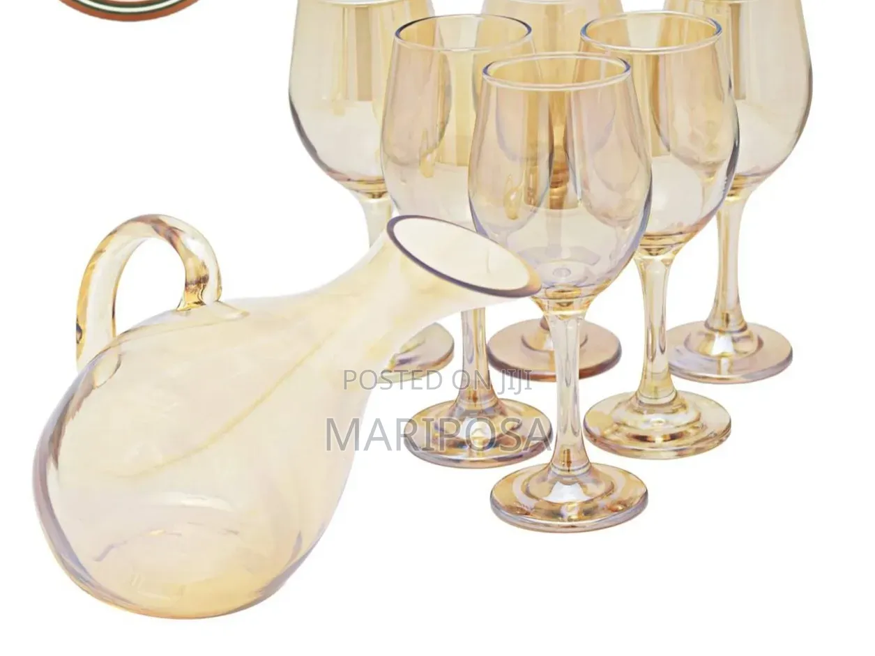 7 Piece Amber Glassware Set