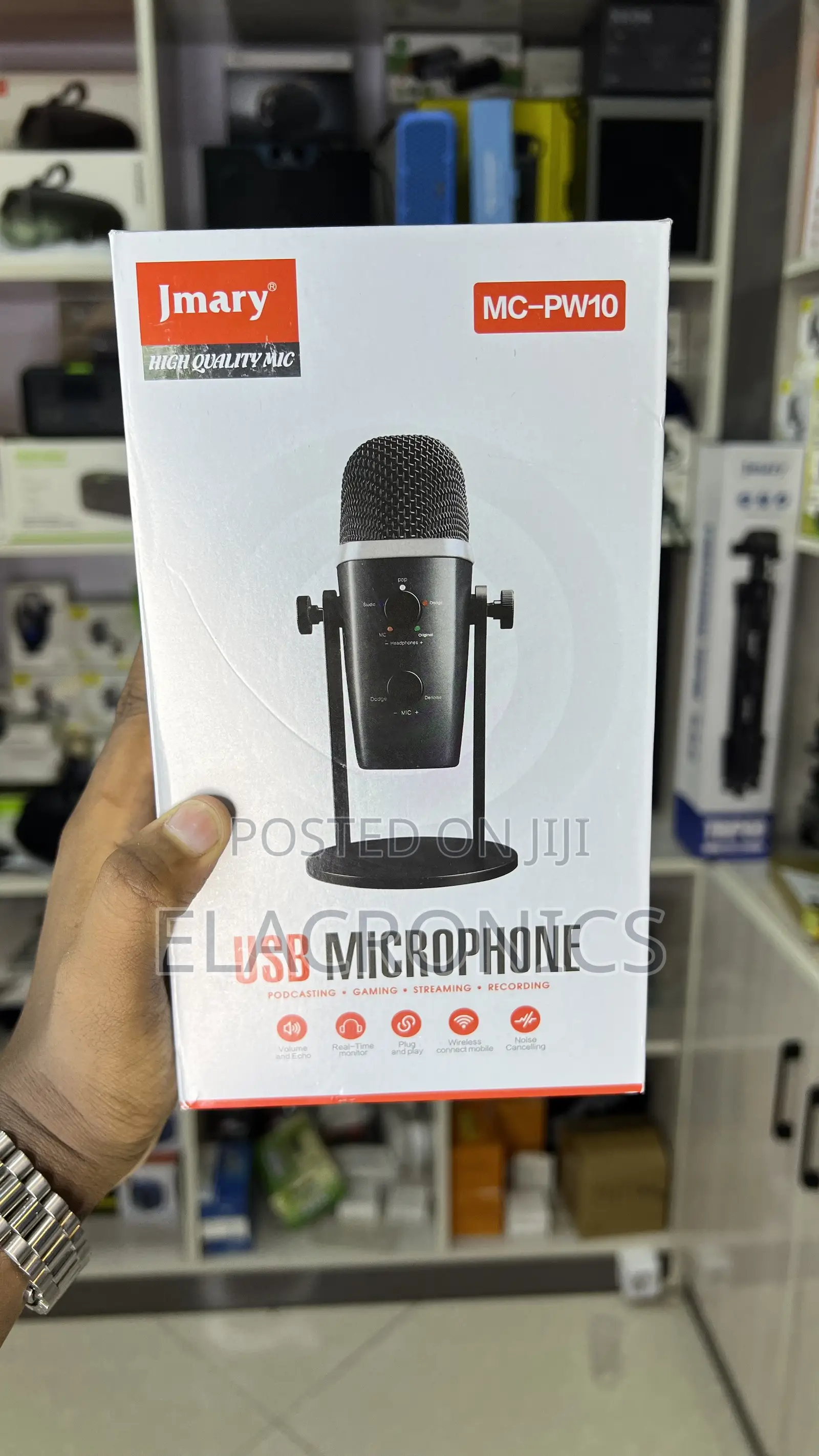 Jmary PW10 Podcast Mic(ማይክ) for Streaming, Gaming Studio Recording