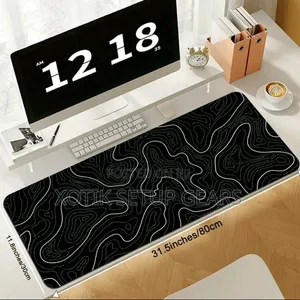 80x30x0.2 CM Black and White Strip Themed Gaming Mouse Pad - Desk Mat